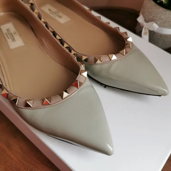 Valentino Garavani Rockstud patent leather ballet flats - Picture 3 of 8